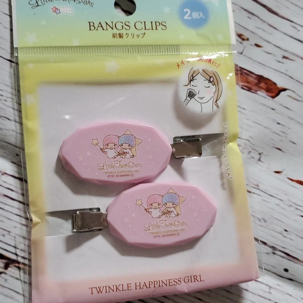 🆕️ SANRIO LITTLE TWIN STARS GIRLS HAIR CLIPS (2 PAIRS) 💙💕